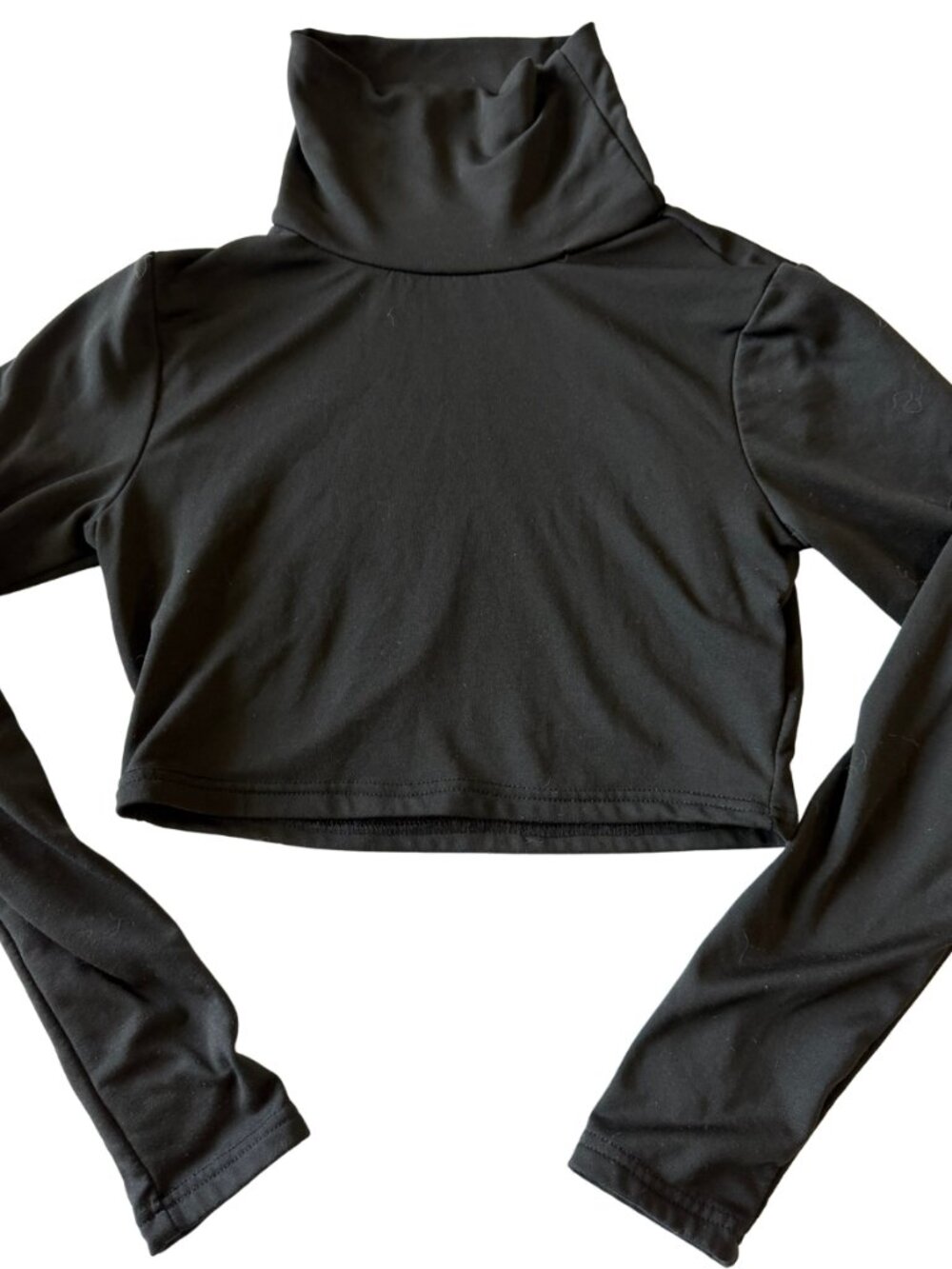 Thermal Cropped Turtleneck Highneck Top